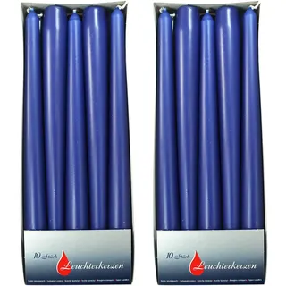 2er Pack Spitzkerzen blau, ca. 22 x 240 mm (2 x 10 Stück)