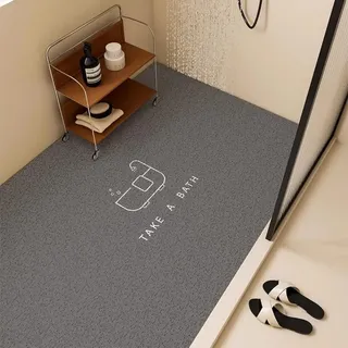Surwin Duschmatte rutschfest Duschmatten, Modern Stil PVC Luffa Badewannenmatte für Nassbereiche Pflegeleicht Schnell rutschfeste Trocknend Fußmatte (Anthrazit,50x80cm)