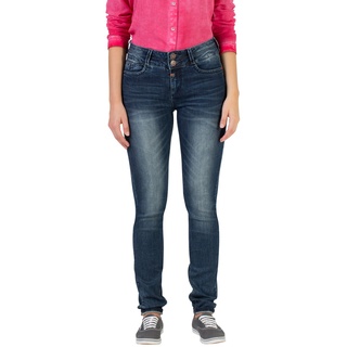 TIMEZONE Damen Jeans EnyaTZ Womenshape Slim Fit Blau Normaler Bund Reißverschluss W 27 L 30