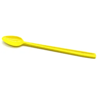 Kimmel Löffel 21 cm lang 6 Stück im Set Limolöffel Langstiellöffel Longdrink Cocktaillöffel Eislöffel Joghurtlöffel Dessertlöffel Bowlelöffel Partybesteck Besteck Mehrweg Plastik Kunststoff, gelb