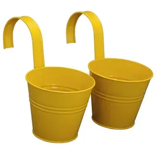 Siena Garden Balkonkasten mit Halter Ø 16 x 14,5 cm gelb 2 St.