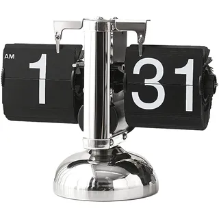 Ejoyous Flip Down Clock Retro Minimalist Tischuhr, Edelstahl Flip Over Clock Flip Uhr Retro Wecker Standuhr Schreibtisch für Wohnzimmer, Büro (Black), Ejoyous4vi2pksa1t-11