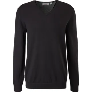 s.Oliver - Feinstrickpulli mit V-Ausschnitt, Herren, schwarz, S