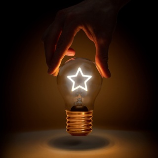 SUCK UK Wiederaufladbare Tischlampe, Sternform, batteriebetrieben, USB-Licht & Stern-Licht, Schreibtisch-Dekoration, batteriebetrieben, schnurlose Lampen & Edison-Glühbirne LED-Lampe
