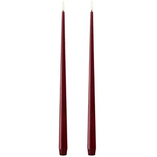 Ester & Erik LED Spitzkerze 40 cm 2er Set Deep Wine