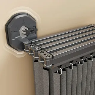 Faltbarer Duschvorhang Anti Schimmel mit Duschvorhangstange L/U Form und Saugnapf, Duschvorhang Leinen Textil Ohne Bohren, Wasserdicht/Waschbar für Eckdusche, Shower Curtains(Dark gray,138 cm+25 cm)