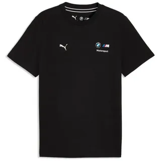 PUMA T-Shirt BMW MMS ESS LOGO TEE Regular Fit, Kurzarm, Rundhalsausschnitt, für Motorsport-Fans schwarz M (48/50)