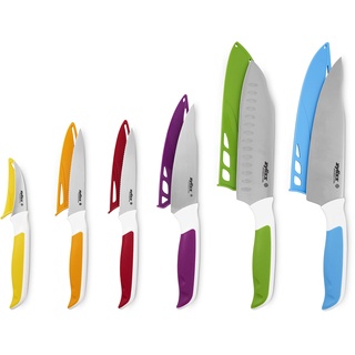 Zyliss E920242 Comfort Messer Set 6-Teilig, Japanischer Edelstahl, Mehrfarben, Spülmaschinenfest, 5 Jahre Garantie