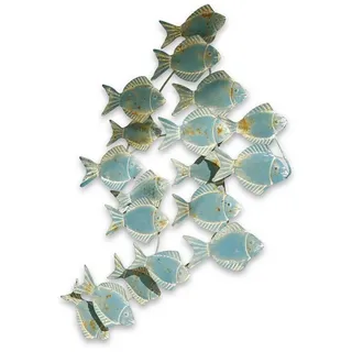 Mirabeau Wanddekoobjekt Wandornament Pesce graublau blau|grau