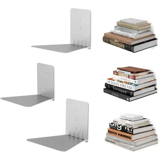 Umbra Conceal unsichtbares Schwebe Bücherregal, 3er-Set, Silber, Gross