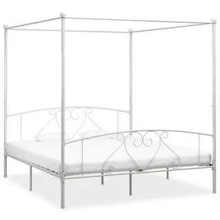 vidaXL Himmelbett 180 x 200 cm Weiß