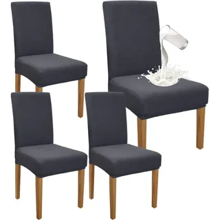 Set Mit 4 Hochwertigen, Wasserdichten Stuhlhussen Für Esszimmer, Bankett, Küche Und Partys – Grau