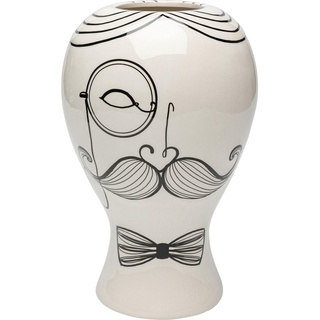 Kare Design Vase Favola Men, schwarz/weiß, Blumenvase, Dekorationsvase, Gefäß für Blumen, Tischvase, 30cm
