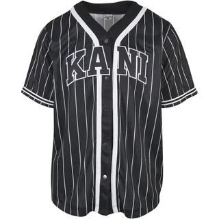 Karl Kani Serif Pinstripe Baseball Shirt Schwarz S