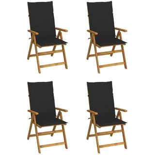 vidaXL Hochlehner Verstellbar 69 x 69 x 111 cm schwarz 4 St.