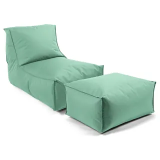 mokebo Sitzsack für Kinder und Erwachsene Der Sundowner Bean Bag mit Füllung oder Liege für Indoor & Outdoor in Grün