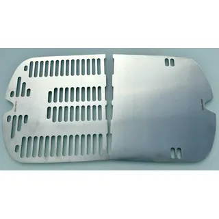 Grillrost + Plancha Kombination Edelstahl V2A 1.4301 Ersatzrost passt für Grill WEBER TRAVELER + TRAVELER STEALTH EDITION/SUPER PREMIUM DELUXE Version brachiale 5-5,2 mm Materialstärke / 6,60 kg