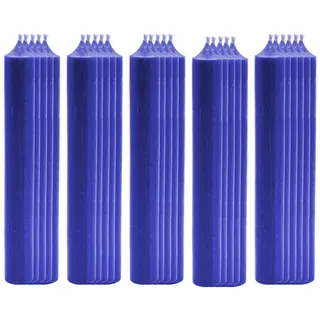 TSB Werk Spitzkerze 25x Stabkerze Tischkerze Wachskerze Durchgefärbt, Tropffrei, Kerze, 180 x 22mm, Set blau