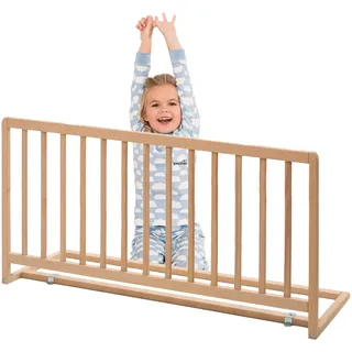 Geuther Bettschutzgitter Holz | Idealer Rausfallschutz Boxspringbett, extra hoch | Rausfallschutz Bett für Kinder | Bettgitter, Absturzsicherung Bett | Bett Rausfallschutz Kinder in 110cm Länge, Natur
