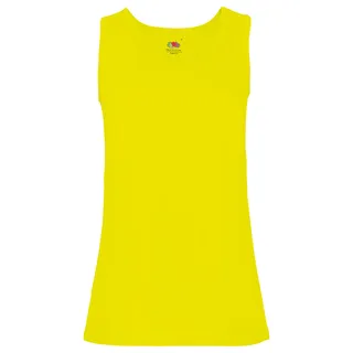 Fruit of the Loom Performance Vest Lady-Fit Damen Tank Top Sport Shirt Fitness NEU, zitronengelb, XL