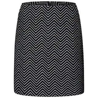 STREET ONE Minirock Damen Zick-Zack Muster Schwarz 44