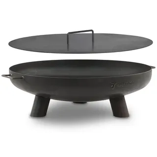 BBQ-Toro Feuerstelle Feuerschale Ø 70 cm mit Deckel, Schwarz, Outdoor Dreibein Feuerstelle, Hitzebeständig schwarz