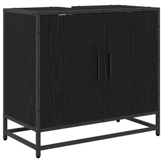 vidaXL Waschbeckenunterschrank mit Tür 65 x 33 x 60 cm Schwarz