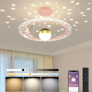 TRUYOK LED Kinderzimmer Deckenleuchte mit Fernbedienung und APP Modern Dimmbar Deckenlampe 40W Junge Mädchen Pendelleuchte für Babyzimmer Schlafzimmer Wohnzimmer Hotel Kinderlampe