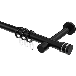 GARDINENSTANGE Prestige Estana 280 cm (geteilt in 2 x 140 cm), 1-läufig, 20 mm Ø Schwarz