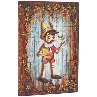 paperblanks ltd. 12-Monatskalender Carlo Collodi, Pinocchio Mini Horizontal 2027