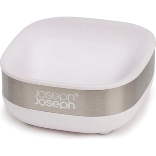 Joseph Joseph, Seifenspender + Seifenschale, 70533 Bathroom Slim Compact Steel Soap Dish- White/Steel