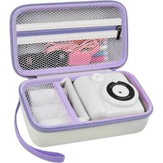 Grapsa Kinderkamera Sofortbildkamera Tasche für CalineGam/für Korffe/für GREENKINDER/für Hangrui Instant Camera, Digitalkamera Schutzhülle Tragetasche Halter für Druckpapier (nur Hülle)- Weiß