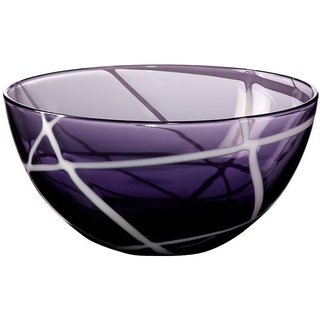 Dessertschale Schale Obstschale Konfektschale Colori Nest Violett Weiß Glas 12,5 cm