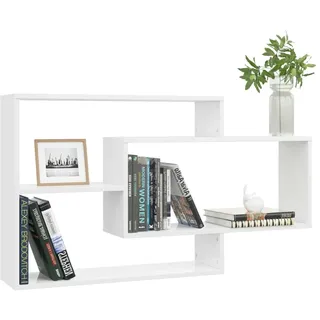 vidaXL Wandregale Hochglanz-Weiß 104x20x58,5 cm Holzwerkstoff