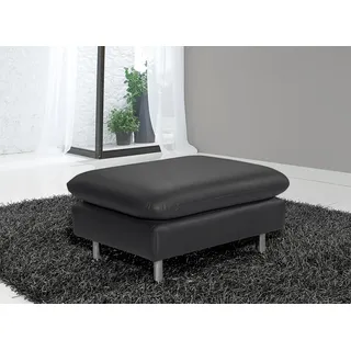 Hocker PLACES OF STYLE "Redding", schwarz, B:80cm H:43cm T:60cm, NaturLEDER - »Madras« (echtes Rindsleder); Stärke 0, 9 - 1, 1 mm, Hocker, Polsterhocker Lederhocker