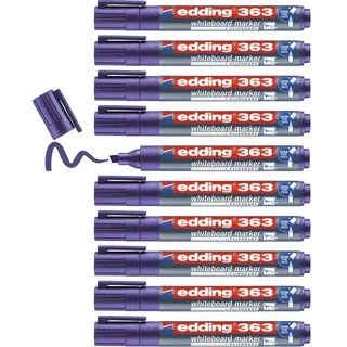 edding 363 Whiteboardmarker - violett - 10 Whiteboard Stifte - Keilspitze 1-5 mm - Boardmarker abwischbar - für Whiteboard, Flipchart, Magnettafel, Pinnwand, Memoboard - Sketchnotes