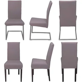 Staboos Stuhlhussen 6er Set - Hohe Elastizität - Stuhlbezug 6er Set - ÖKO TEX Zertifiziert (Taupe-Braun)