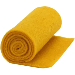 trendmarkt24, Tischdecke, Tischläufer gelb 1m Topfband 15cm breit aus Schafschurwolle