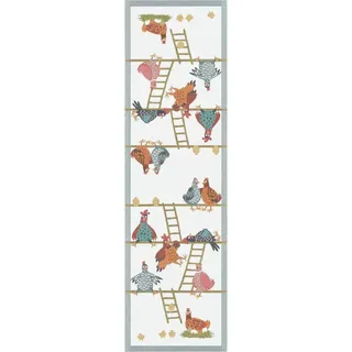 EKELUND MASTER WEAVERS 1692 Tischläufer Hönshus 35x120 cm, Pixel gewebt (6-farbig) bunt