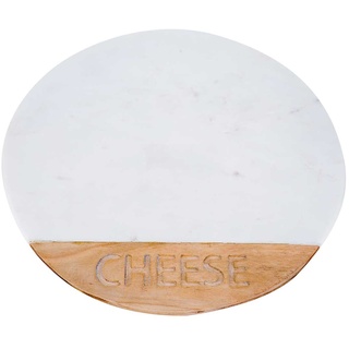 cosy & trendy servierbrett cheese weiss braun rund marmor-