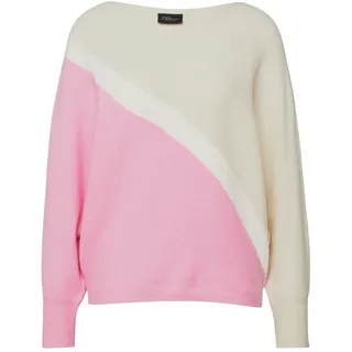 s.Oliver Feinstrickpullover mit Fledermausärmeln Pink / Weiß 4XL