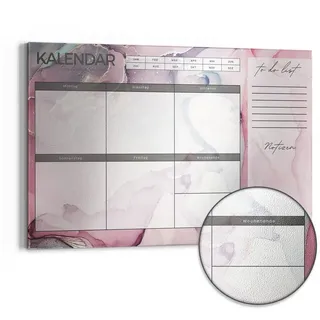 DEQORI Magnettafel 'Wochenplaner Pastell (DE)', Metall Whiteboard für alle Magnete, Magnetboard magnetisch lila 90 cm x 60 cm