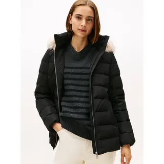 Tommy Hilfiger MW Down Slim Jacket with Fur Schwarz 42