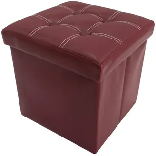 Mobili Rebecca Sitzwürfel 30 x 30 x 30 cm Kunstleder Rot/Bordeaux