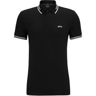 BOSS Herren Paul Curved Polohemd, Black1, M EU - M