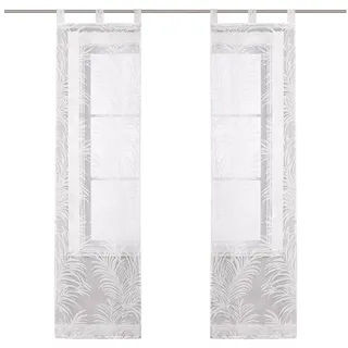 Joyswahl Schiebegardine (2 St), Schlaufen, transparent, Ausbrenner Design Flächenvorhänge weiß 57 cm x 145 cm