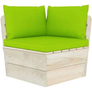 vidaXL Garten-Paletten-Ecksofa mit Kissen grün