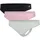 Tanga 3 St grau/pink/schwarz XS