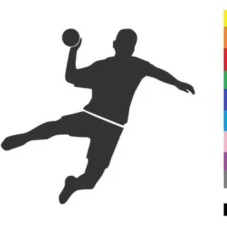Generisch Handball Aufkleber in 10cm, 15cm, 20cm oder 25cm Handball Sport Aufkleber Sticker als Autoaufkleber oder Wandtattoo in vielen Farben (255/1) (Farbauswahl aus Farbtabelle, 10cm)