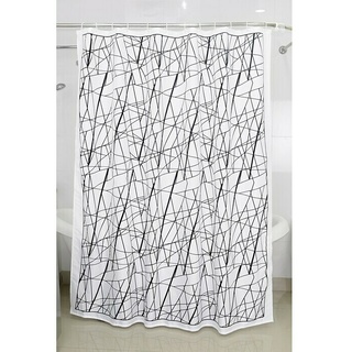 Venus Textil-Duschvorhang Zickzack  (180 x 200 cm, Schwarz/Weiß)